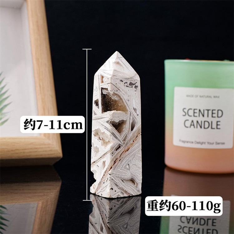 Natural  Agate crystal cave Hexagonal Prism