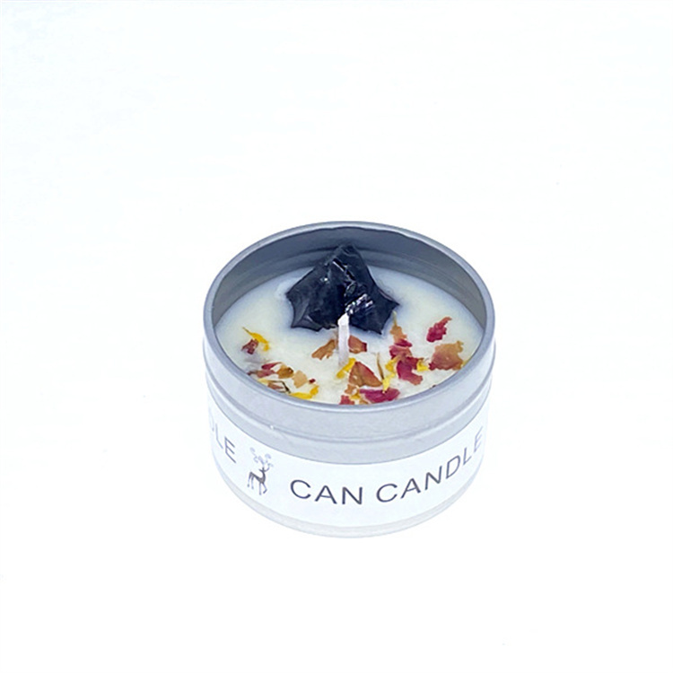Crystal Stone Dry Flower Candle