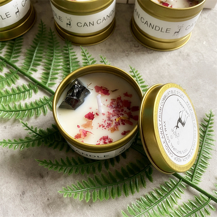 Crystal Stone Dry Flower Candle