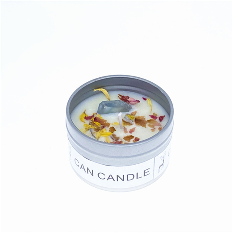 Crystal Stone Dry Flower Candle