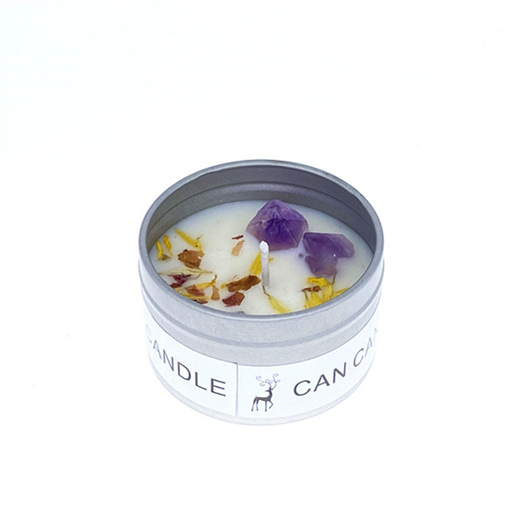 Crystal Stone Dry Flower Candle