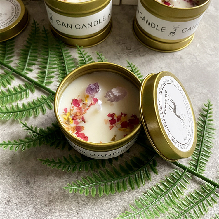 Crystal Stone Dry Flower Candle