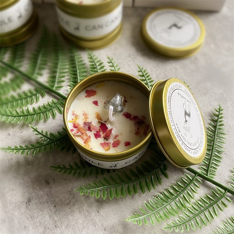 Crystal Stone Dry Flower Candle