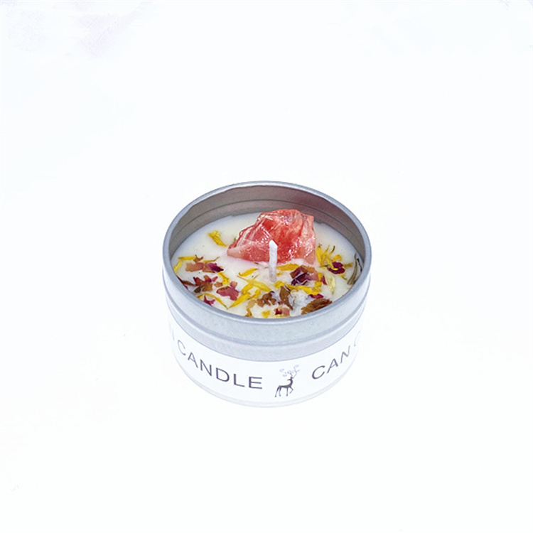 Crystal Stone Dry Flower Candle