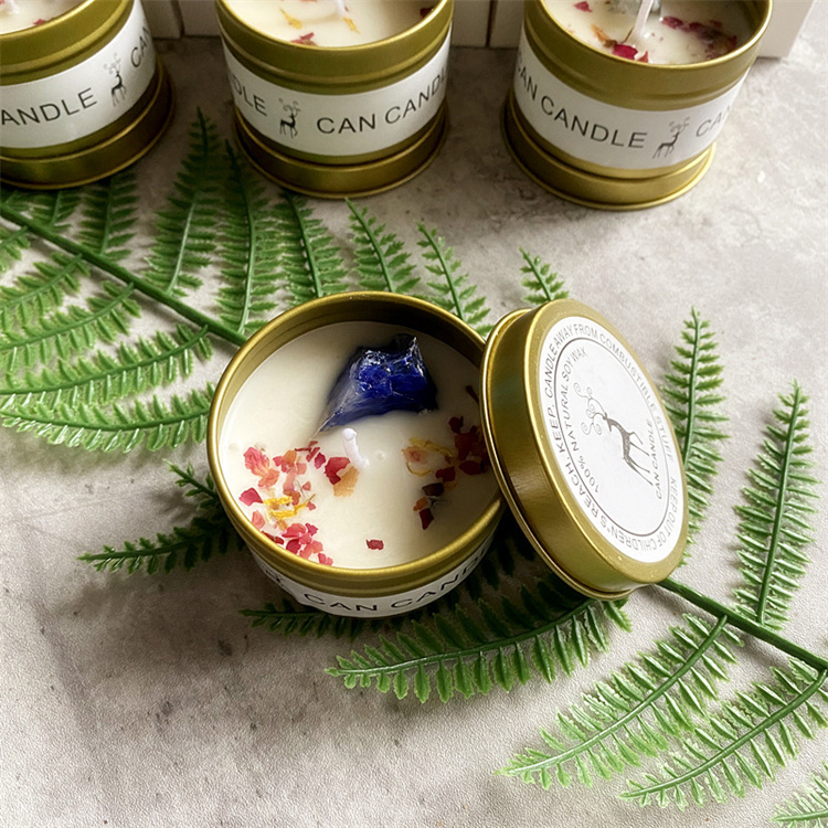 Crystal Stone Dry Flower Candle