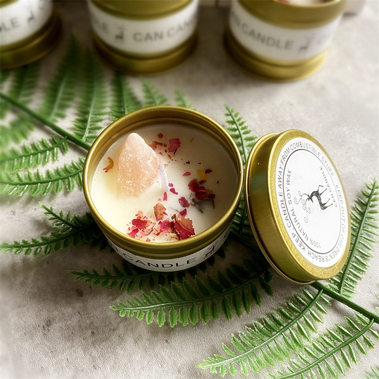 Crystal Stone Dry Flower Candle