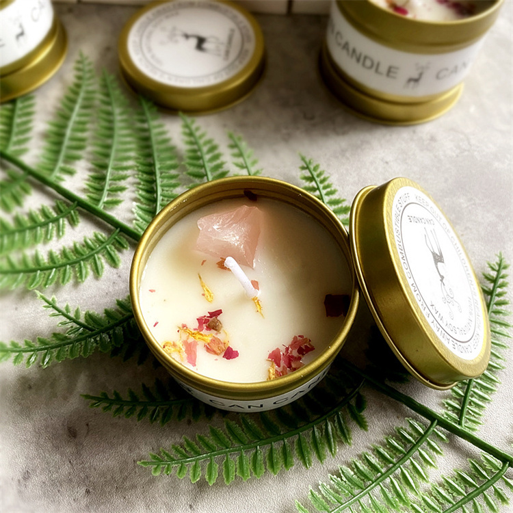 Crystal Stone Dry Flower Candle