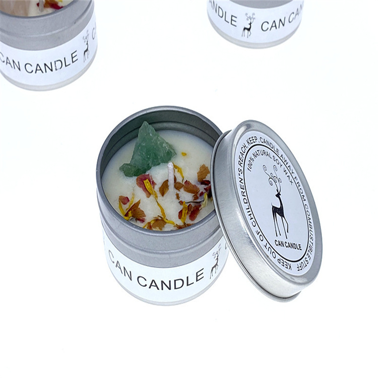 Crystal Stone Dry Flower Candle