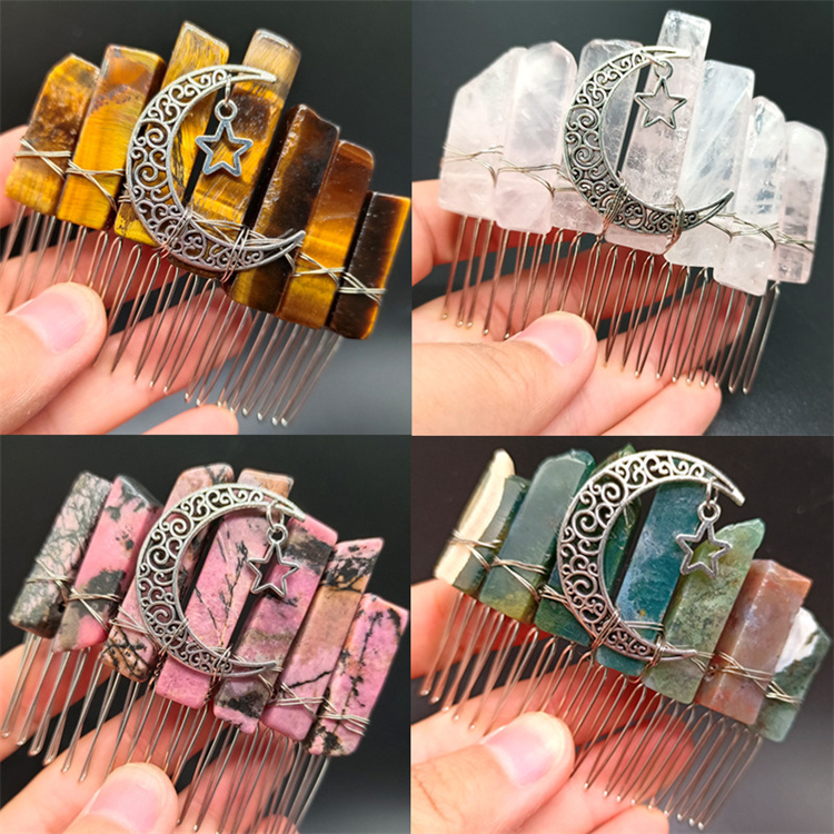 Artificial Rocks Hair Natural crystal stone hair Ornament