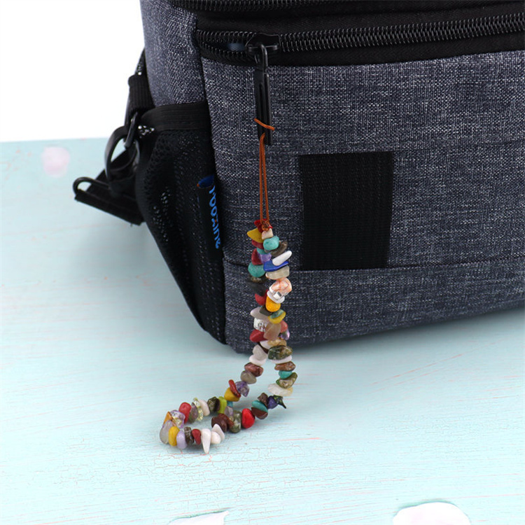 Handmade crushed stone pendant keychain