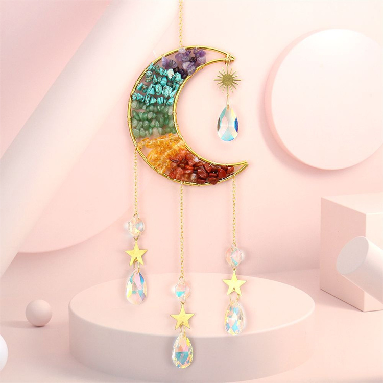 Hand wound crystal gravel dream catcher