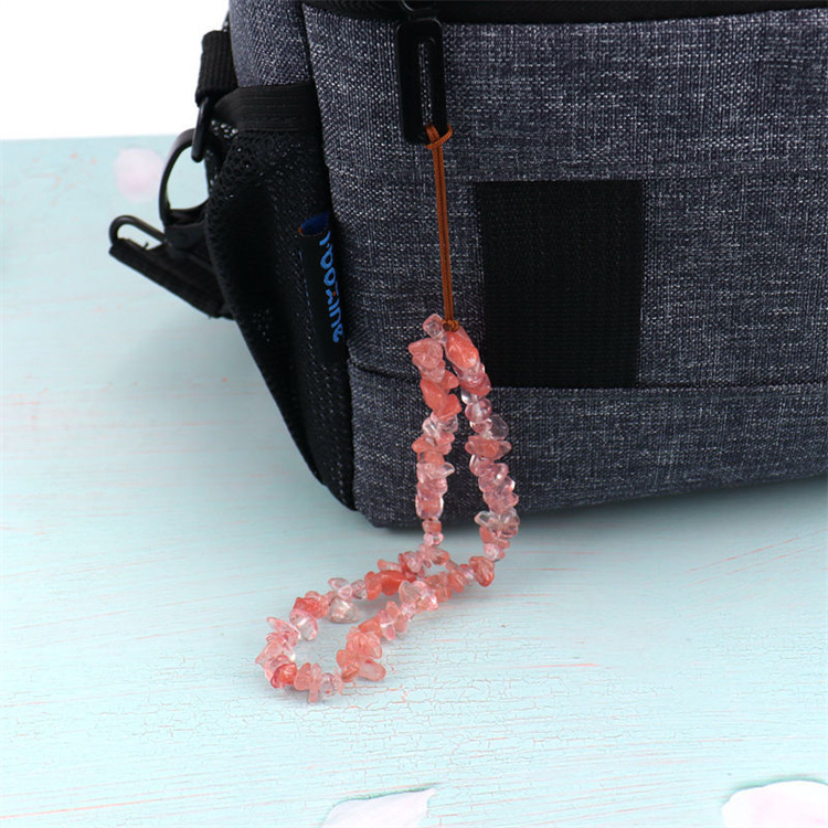 Handmade crushed stone pendant keychain