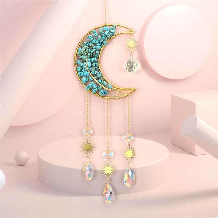 Hand wound crystal gravel dream catcher
