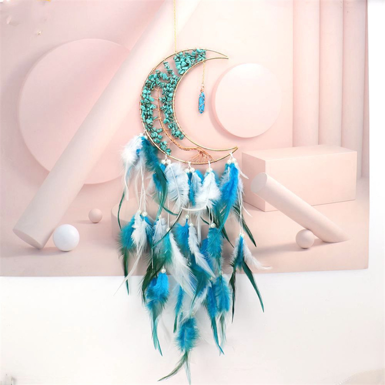 Hand wound crystal gravel dream catcher