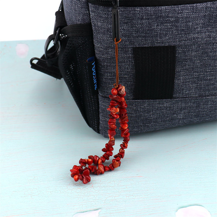 Handmade crushed stone pendant keychain