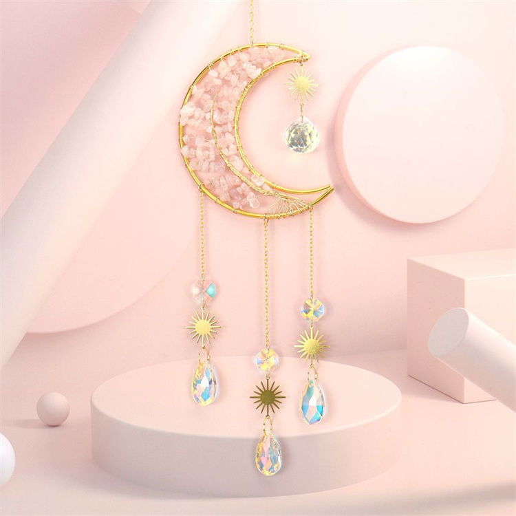 Hand wound crystal gravel dream catcher