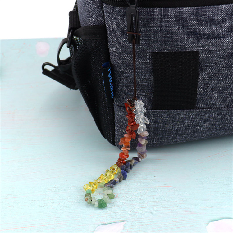 Handmade crushed stone pendant keychain