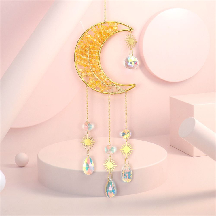Hand wound crystal gravel dream catcher