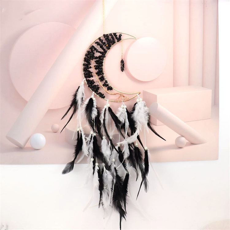 Hand wound crystal gravel dream catcher