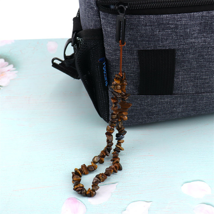 Handmade crushed stone pendant keychain