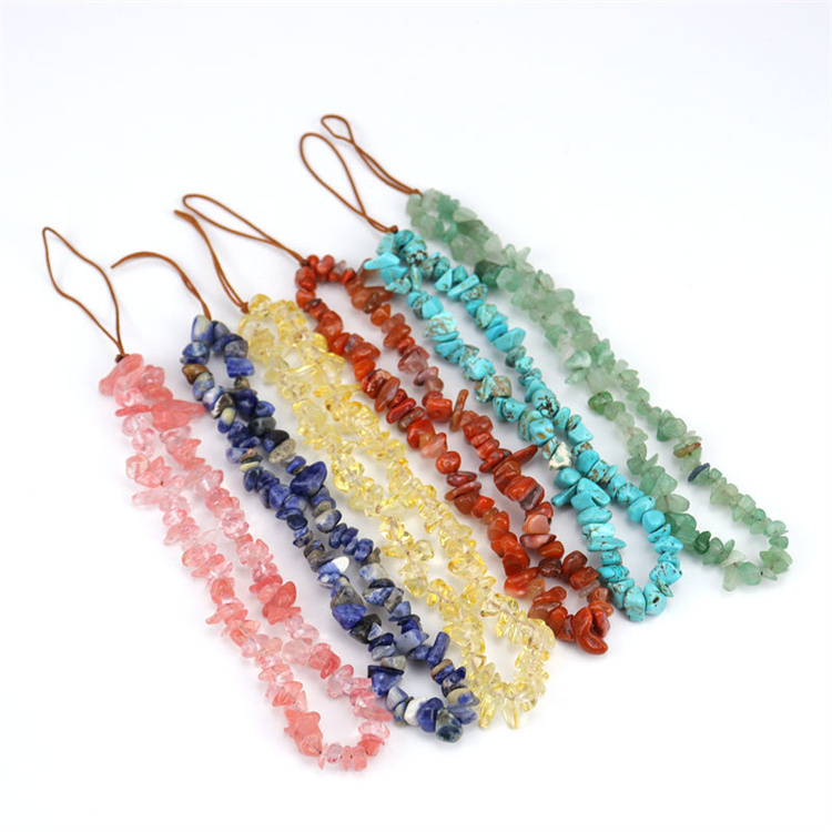 Handmade crushed stone pendant keychain