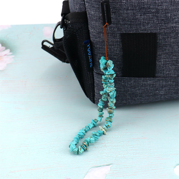 Handmade crushed stone pendant keychain