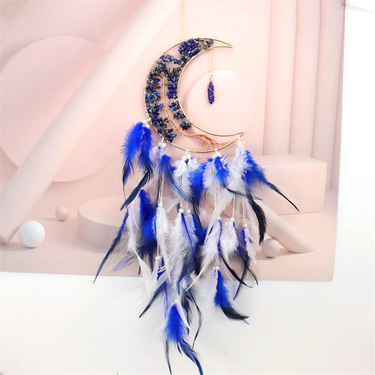 Hand wound crystal gravel dream catcher