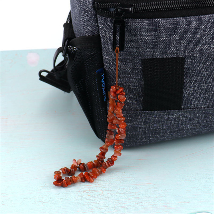 Handmade crushed stone pendant keychain