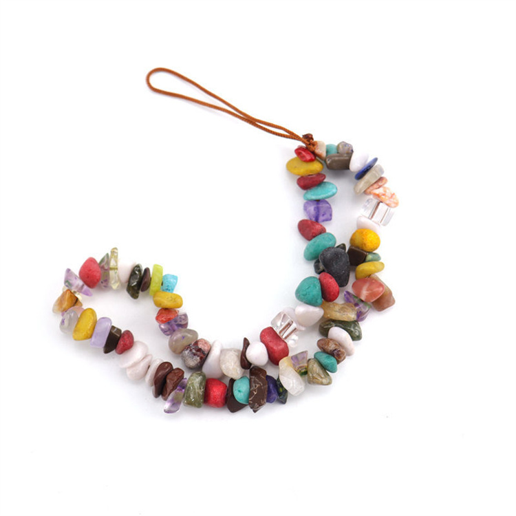 Handmade crushed stone pendant keychain