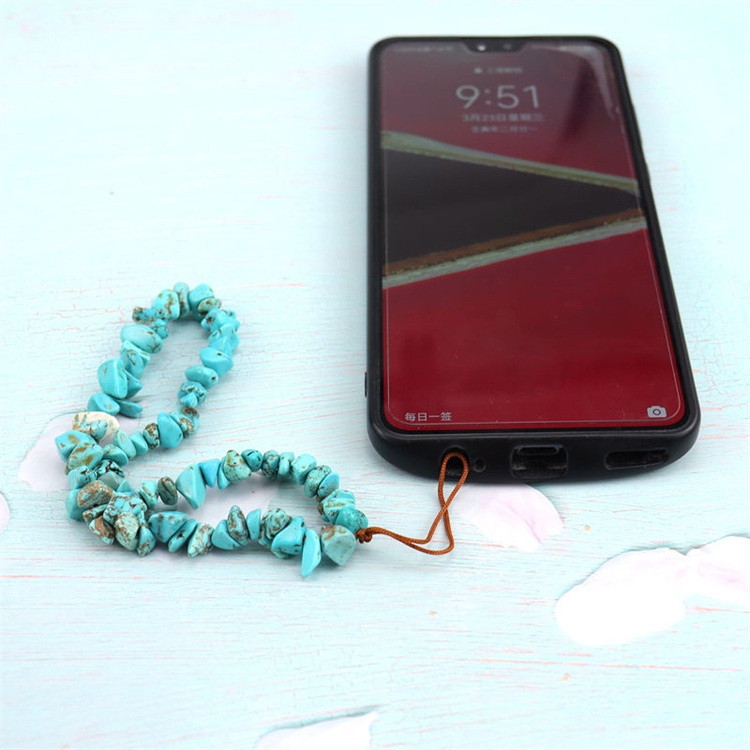 Handmade crushed stone pendant keychain