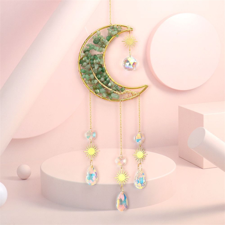 Hand wound crystal gravel dream catcher