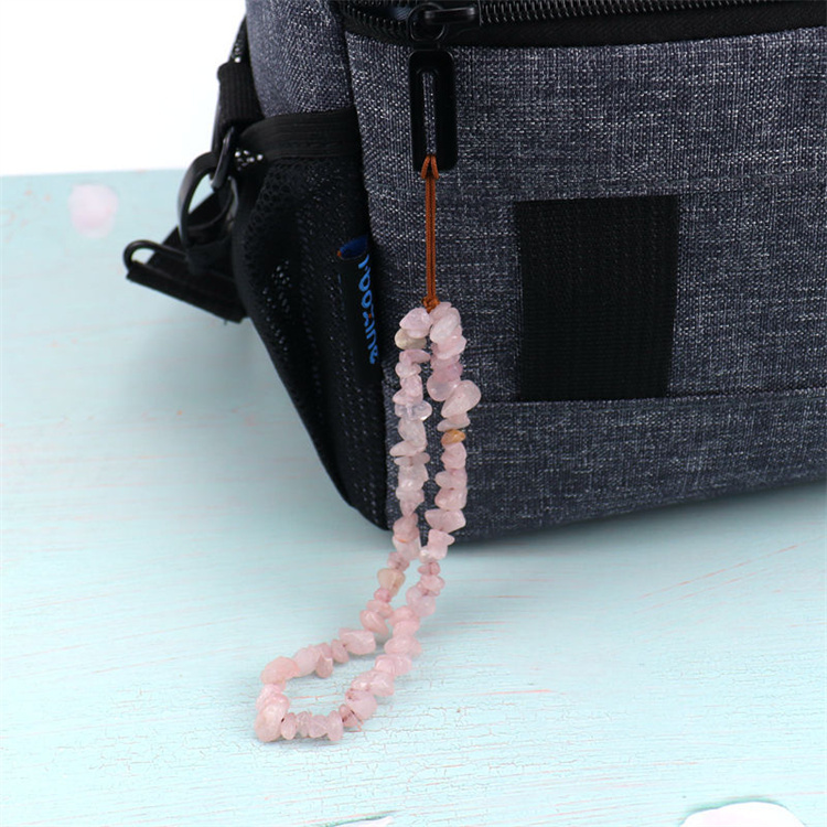 Handmade crushed stone pendant keychain