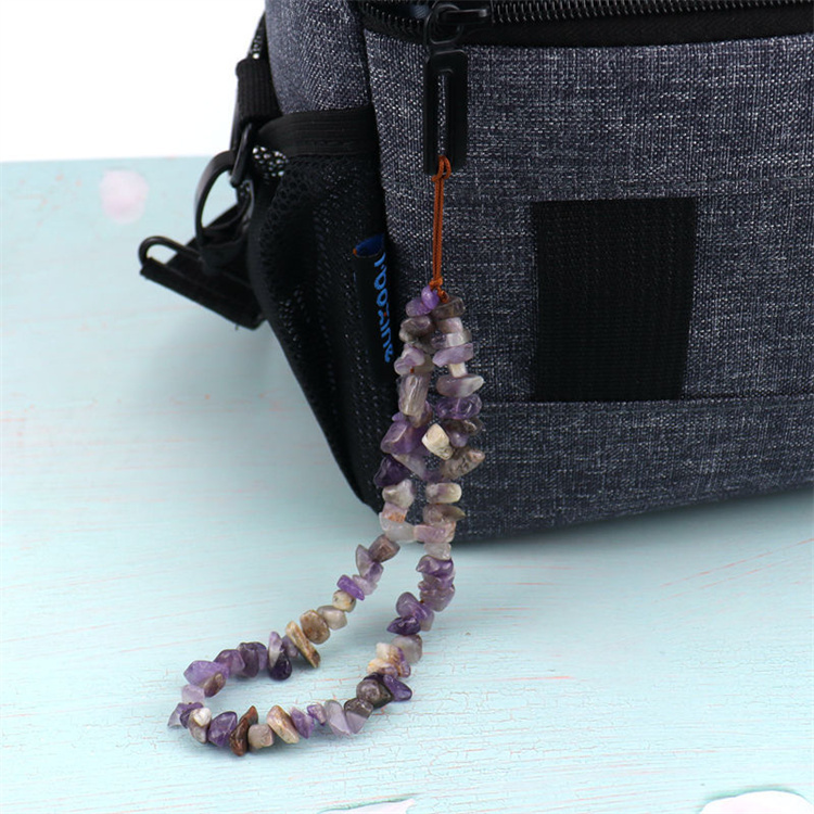 Handmade crushed stone pendant keychain