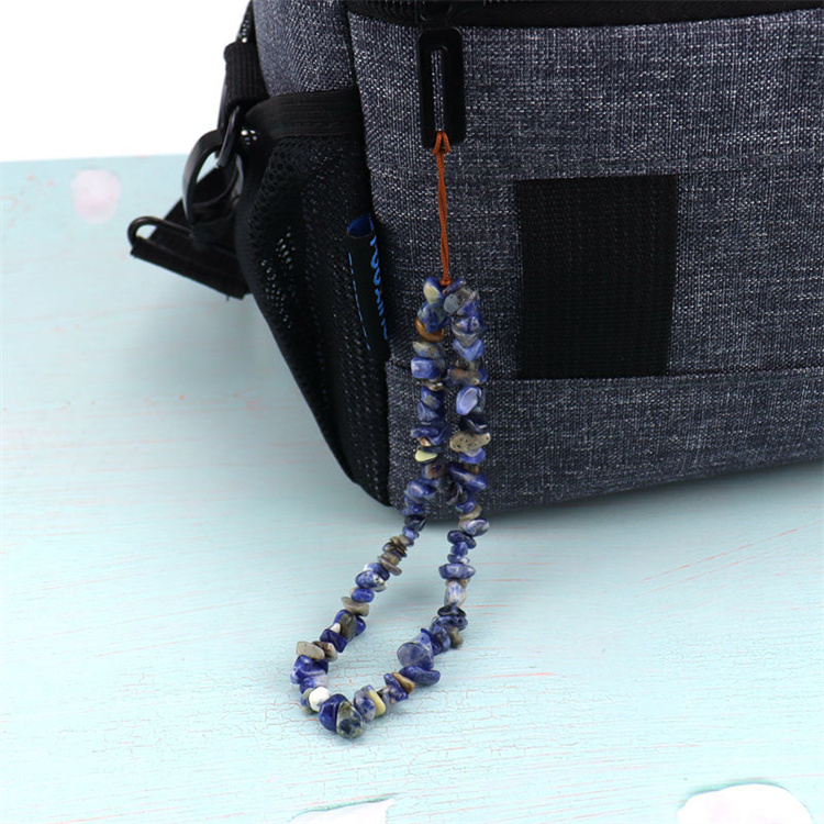 Handmade crushed stone pendant keychain