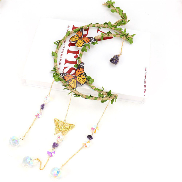 Sun Catcher Wrapped Leaf Butterfly Pendant