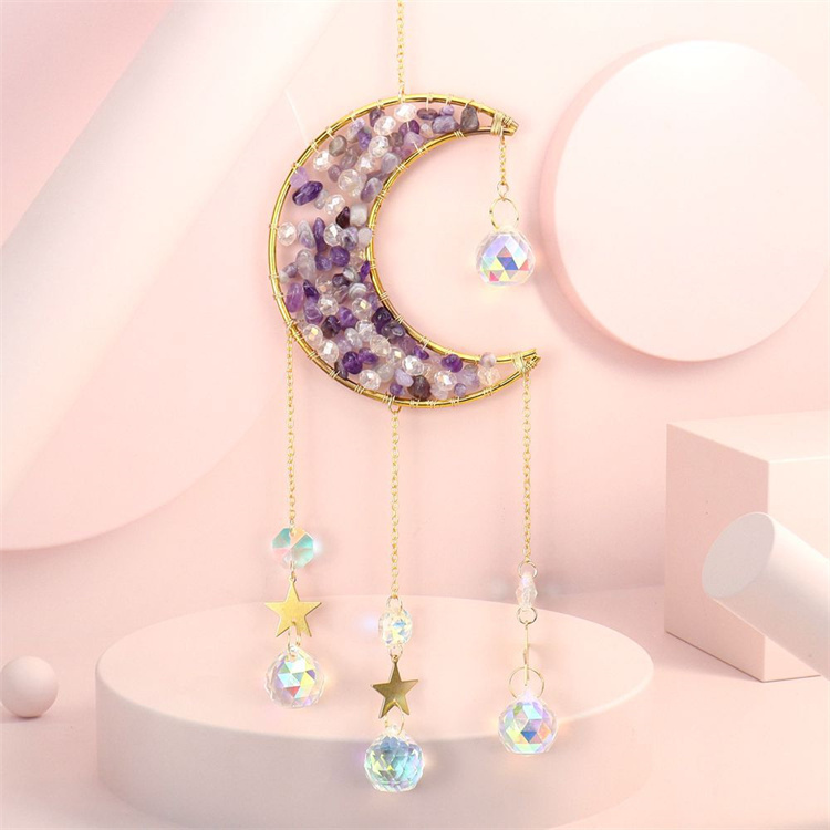 Natural Crystal Gravel Wind Chime Pendant