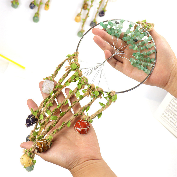Stone crystal life tree decoration