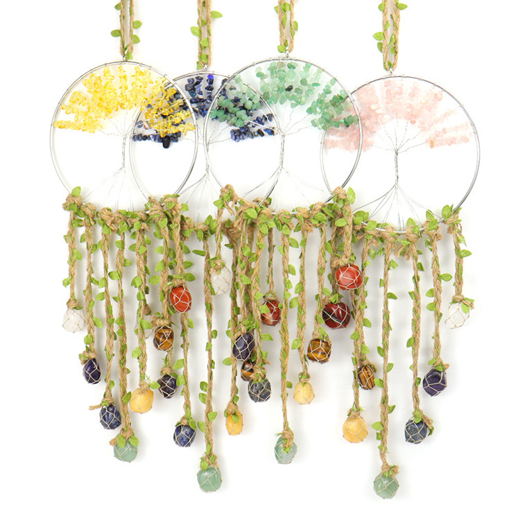 Stone crystal life tree decoration