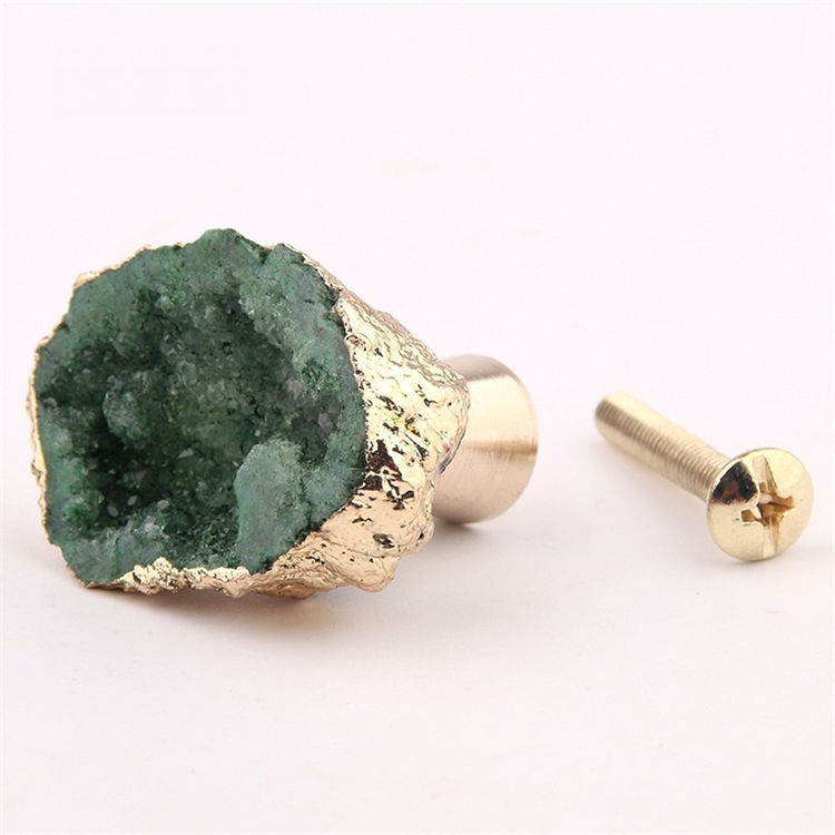 Natural crystal tooth drawer handle
