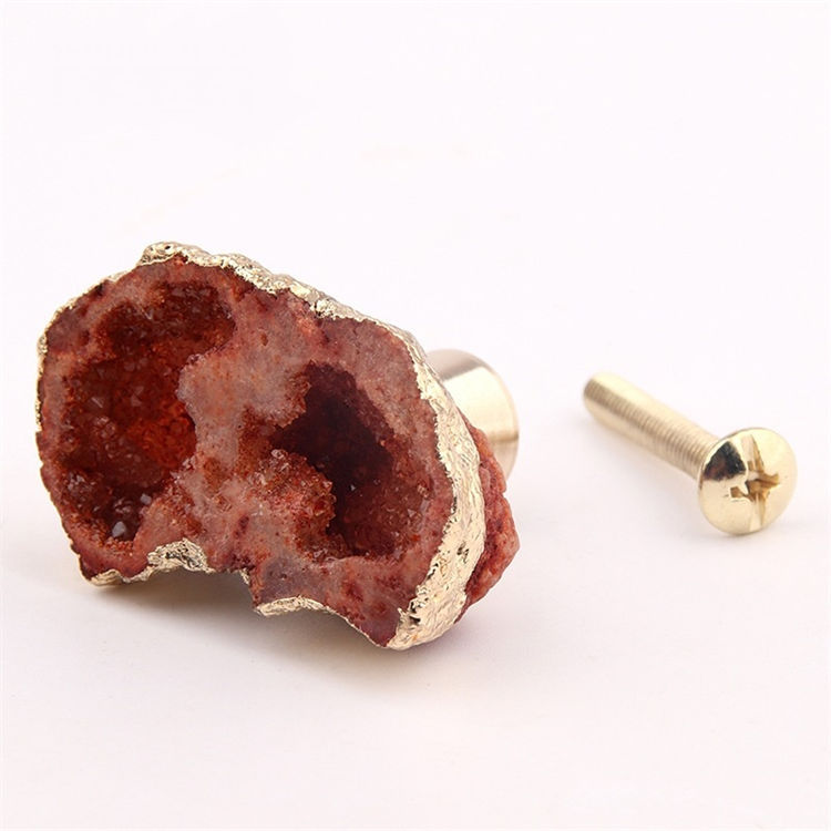 Natural crystal tooth drawer handle