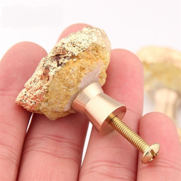 Natural crystal tooth drawer handle