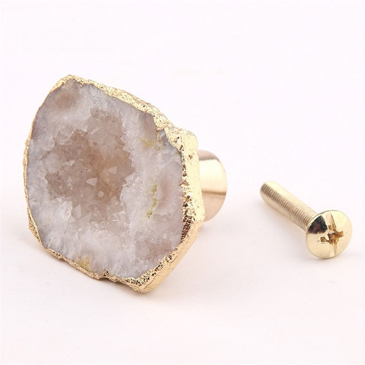 Natural crystal tooth drawer handle