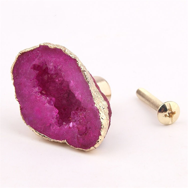 Natural crystal tooth drawer handle