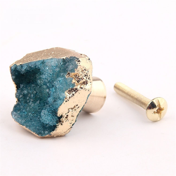 Natural crystal tooth drawer handle