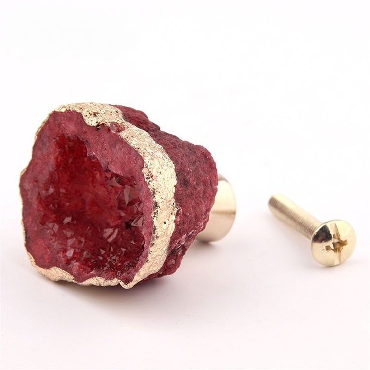 Natural crystal tooth drawer handle