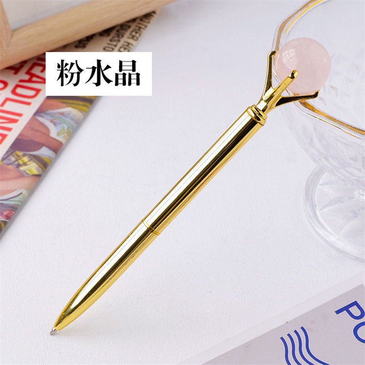 Natural crystal ball pen