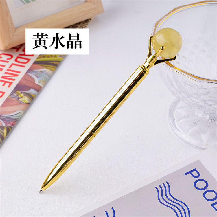 Natural crystal ball pen