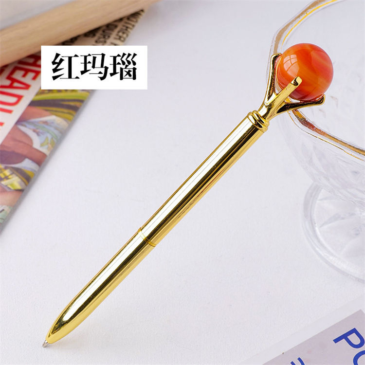 Natural crystal ball pen