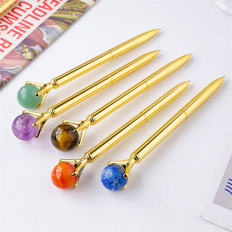 Natural crystal ball pen