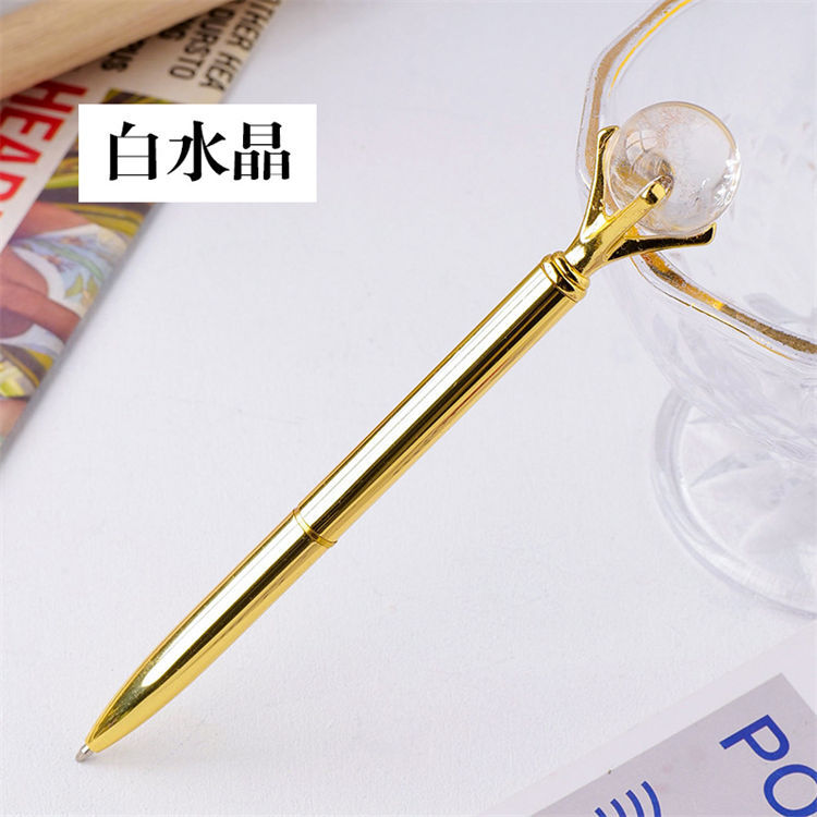 Natural crystal ball pen
